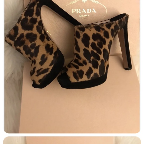 Prada mule leopard sandals 38.5 (8.5) - Picture 1 of 3